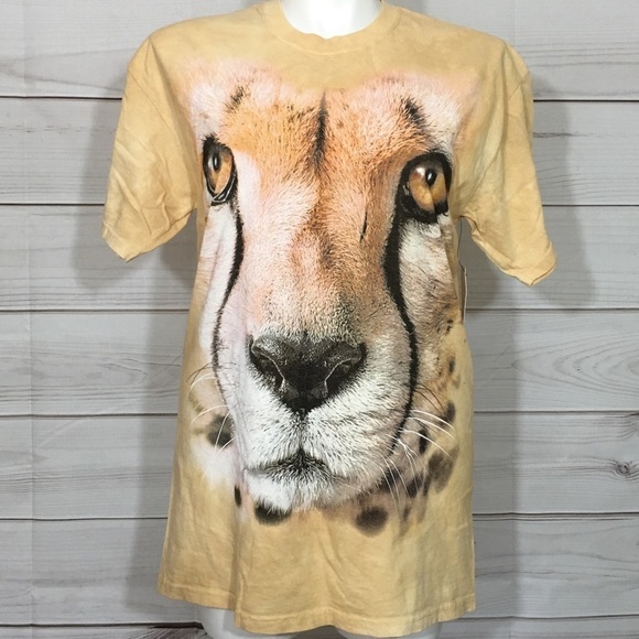 NWT Smithsonian Big Cat Face Cotton Tee Shirt LG - Picture 1 of 5